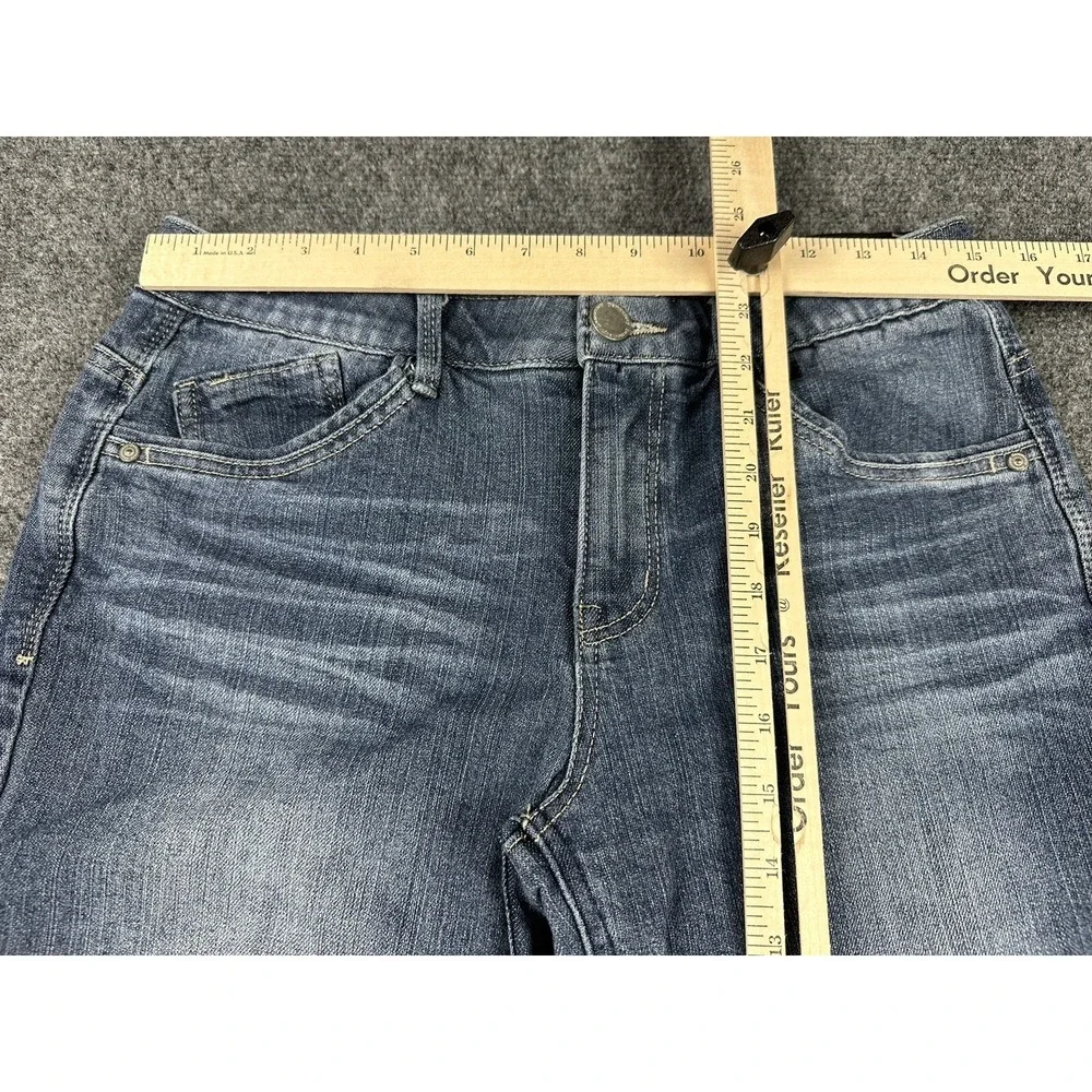 Democracy Ab Technology Jeans Women's Sz 6 Blue Raw Hem Frayed Cropped 30X25 - Picture 9 of 15